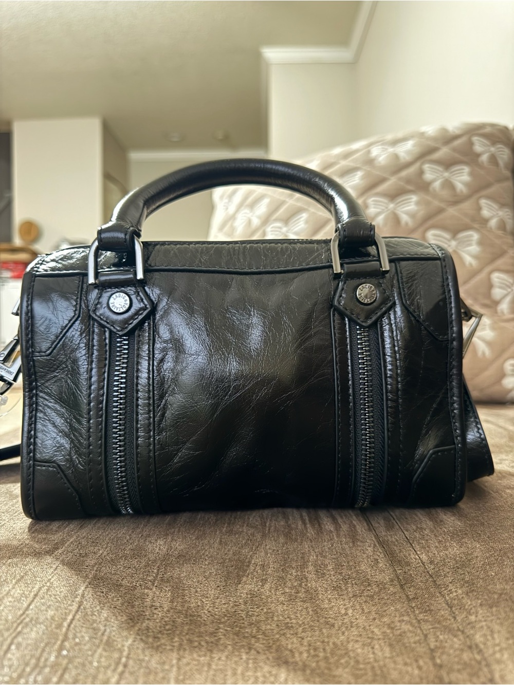 Zadig & Voltaire Black Leather Crossbody Satchel - Picture 3 of 11